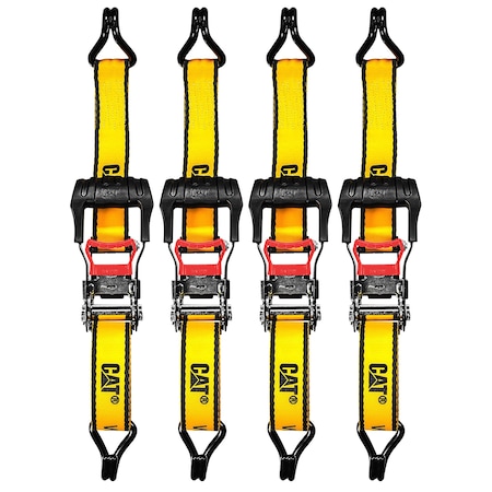 Cat 4 Piece Ratchet Tie Down Set with Soft Hooks-16' x 1-1/2" (1000/3000) 980076E